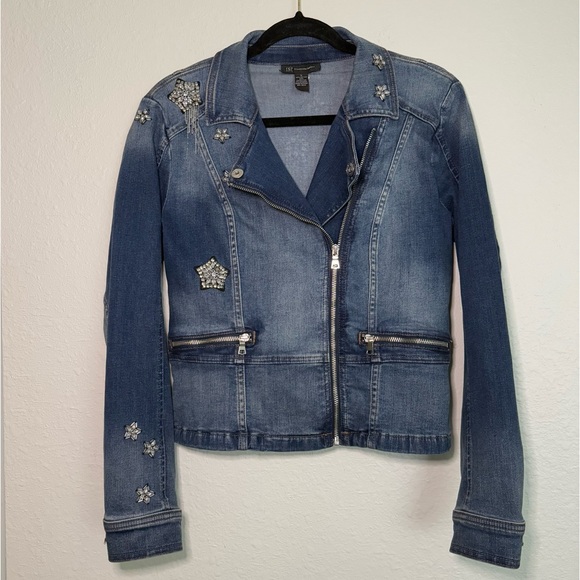 INC International Concepts Jackets & Blazers - INC International Concepts Denim Star Embellished Jacket